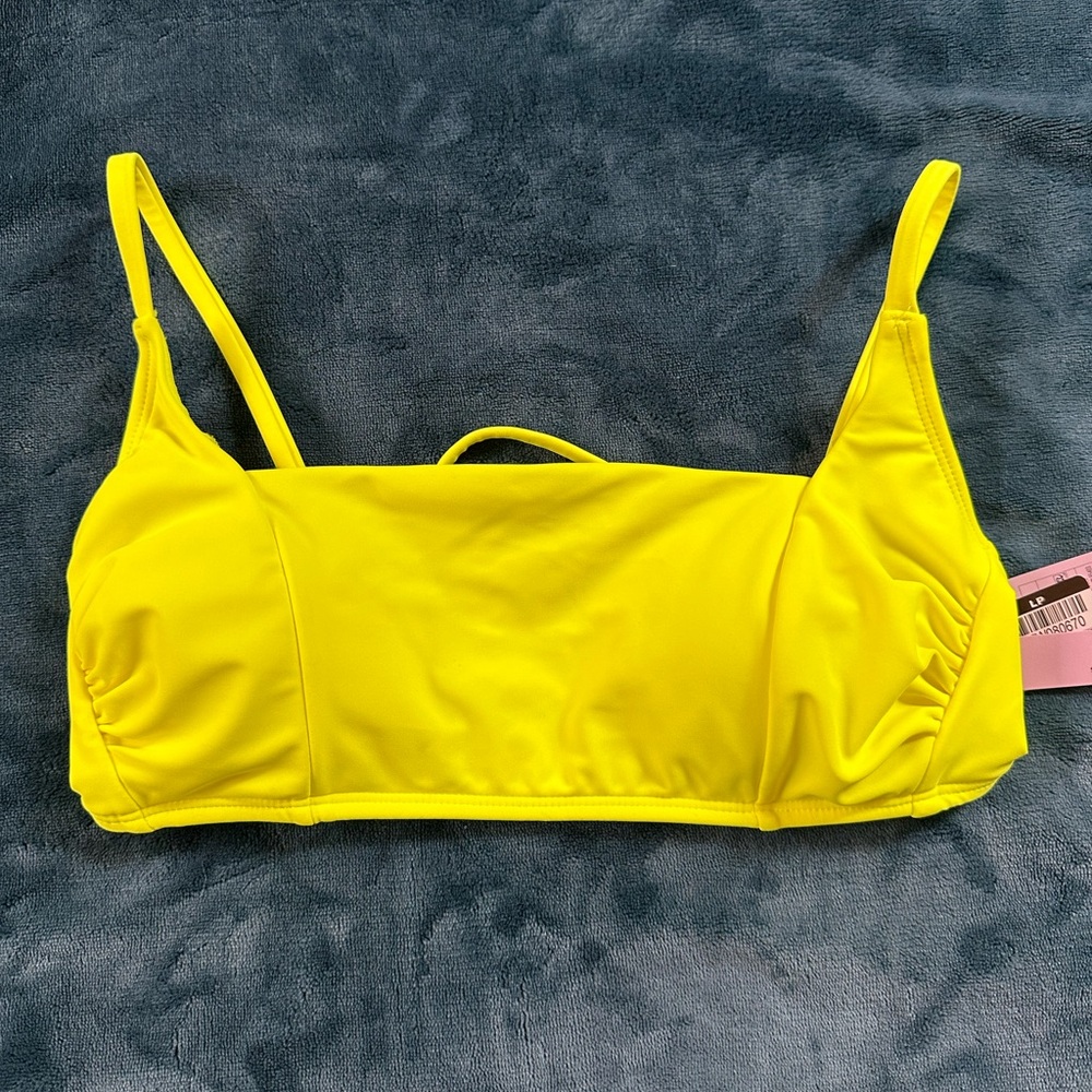 NWT Wild Fable Bright Yellow Sporty Bikini Top